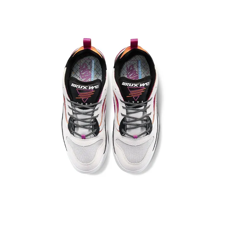 Vans Brux Wc Wear resistant Non Slip Retro Sports Shoe White Purple-3