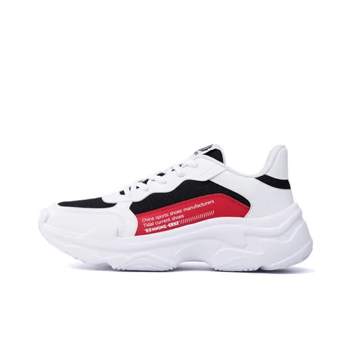 Erke Chunky Sneakers Men Low-Top White/Red