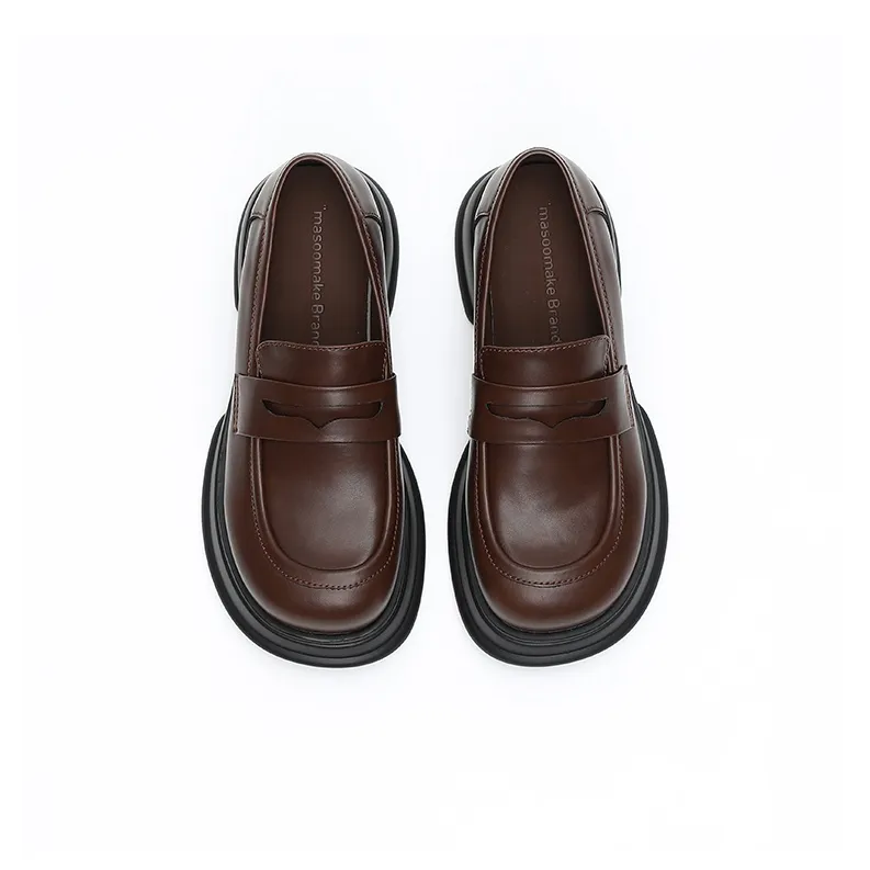 MASOOMAKE Loafers Women's Low Top Black/Ecru/Brown-20