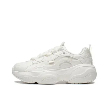 LiNing Honey Series Cushioning, Slip Resistant, Abrasion Resistant Support Low Top Chunky Sneakers Women's Ivory