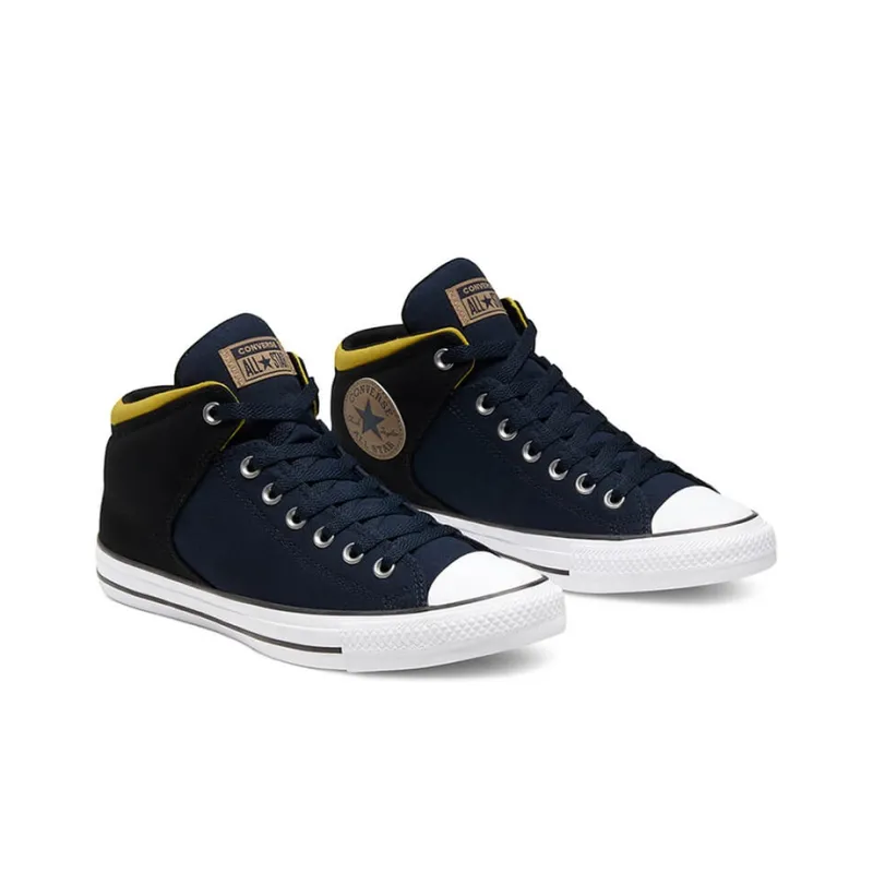 Converse Chuck Taylor All Star Anti-Slip And Wear-Resistant Coverage Mid-Top Canvas Shoes Unisex Blue Black-2