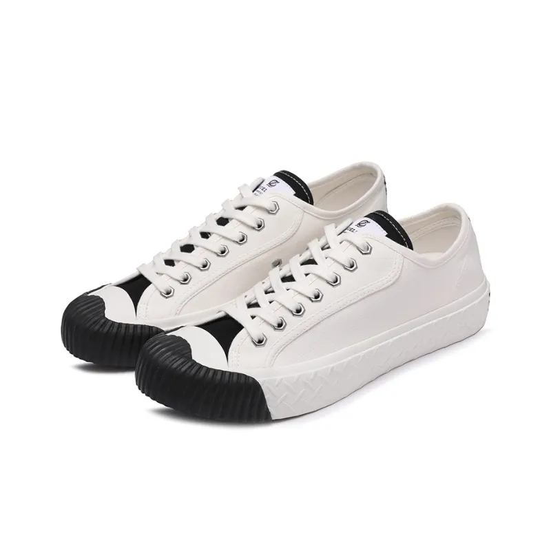 Excelsior Canvas Shoes Unisex Low Top Polar White+Obsidian Black-1