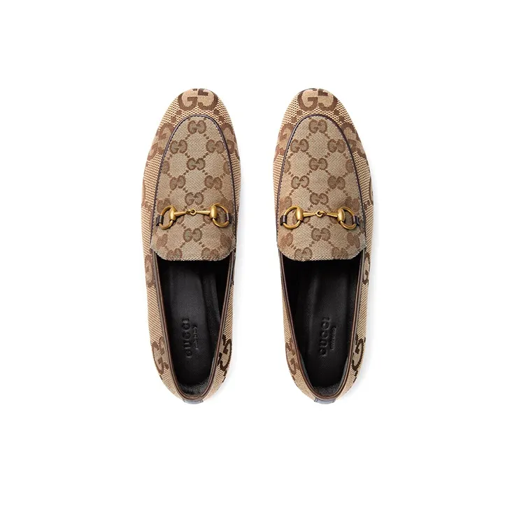 GUCCI Women's Jordaan Loafer 'Jumbo Gg Ebony Beige' Women's-2