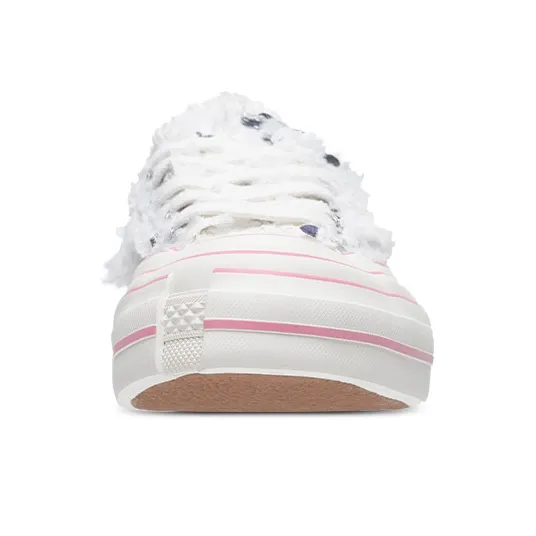 VESSEL Swan Dreams Low Top Canvas Shoes Unisex White Silver-4