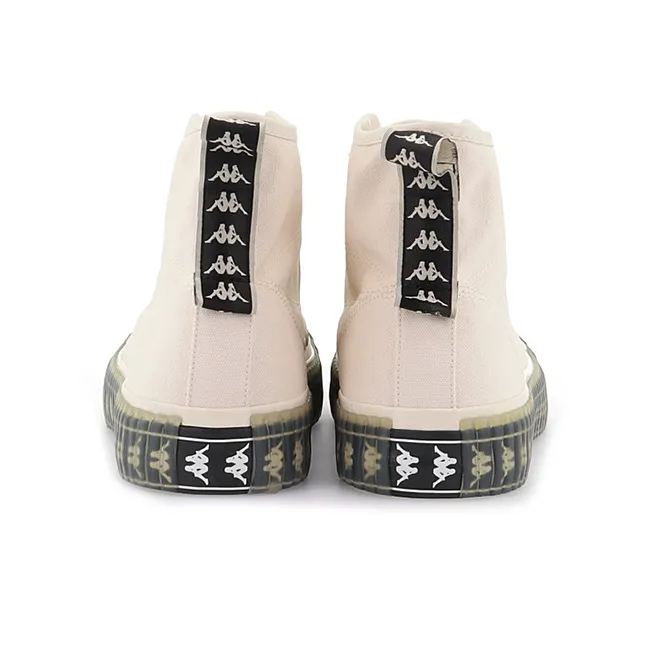 Kappa Non slip Lightweight High Top Canvas Shoes Unisex Ivory-4