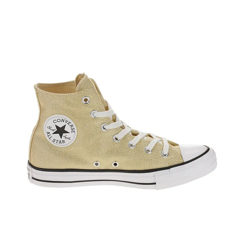 Converse Chuck Taylor All Star Precious Metals Wear-Resistant High-Top Canvas Shoes Women's Yellow-1