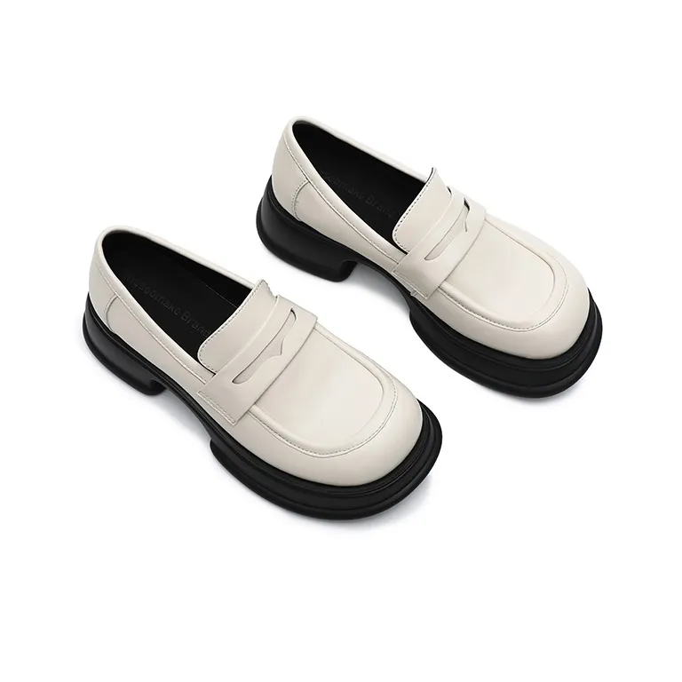 MASOOMAKE Loafers Women's Low Top Black/Ecru/Brown-10
