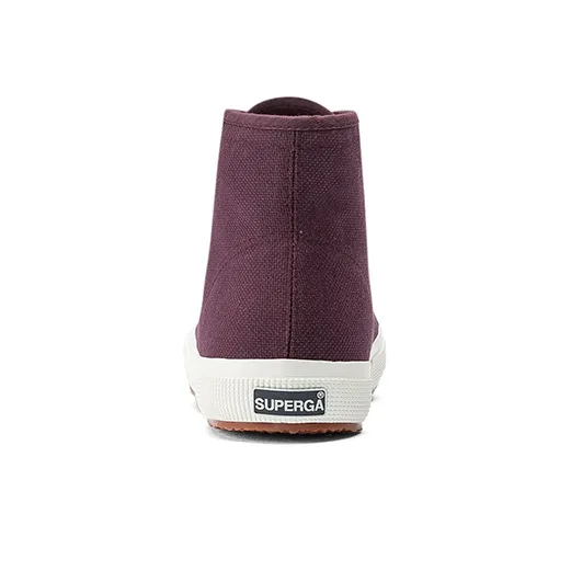 SUPERGA Anti-Slip Wear-Resistant High-Top Canvas Shoes Unisex Burgundy-4