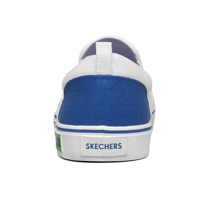 SUWUKOU x Skechers Street Anti Slip Wear Resistant Lightweight Coverage Low Top Canvas Shoes Men's White Blue-3