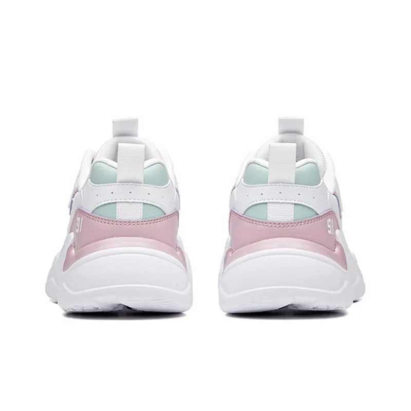 Anta Slip Resistant Cushioning Wear Resistant Low Top Chunky Sneakers Women's Dusty Purple White-3