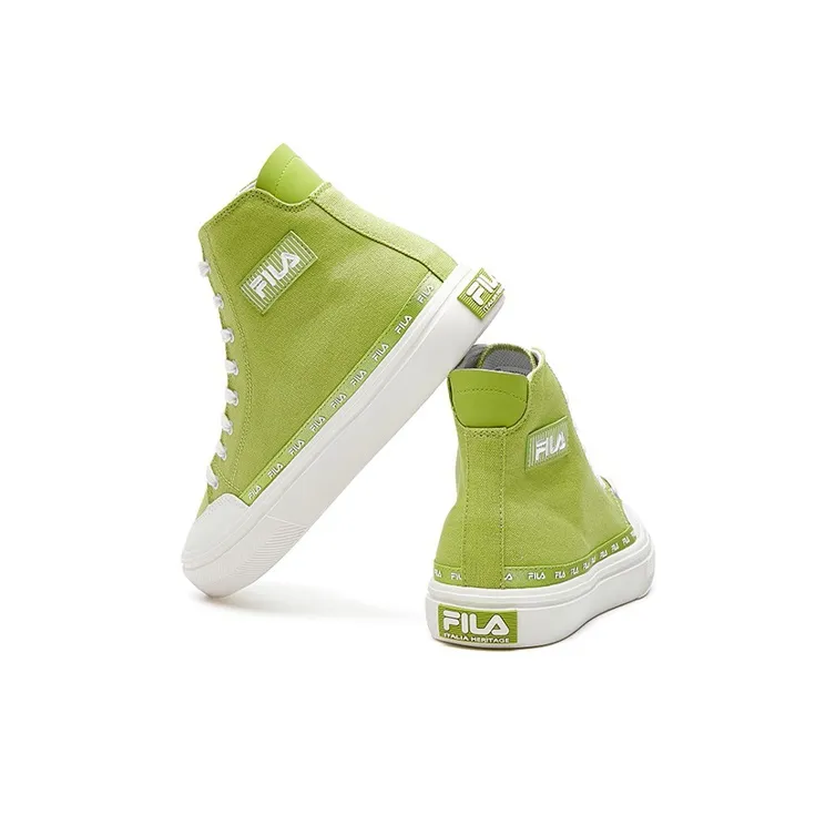 FILA Strada Mid top Canvas Shoes Green/White Women's-3