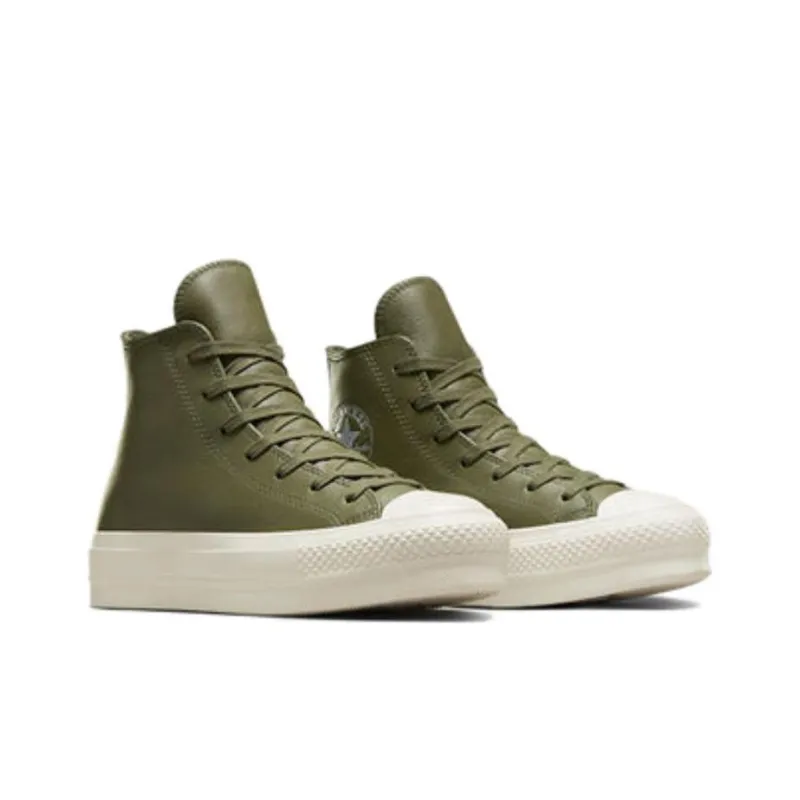 Converse Chuck Taylor Lift Platform Leather High Top 'Green' Women's-2