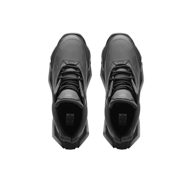 NORVINCY Breathable Low Top Chunky Sneakers Unisex Black-2