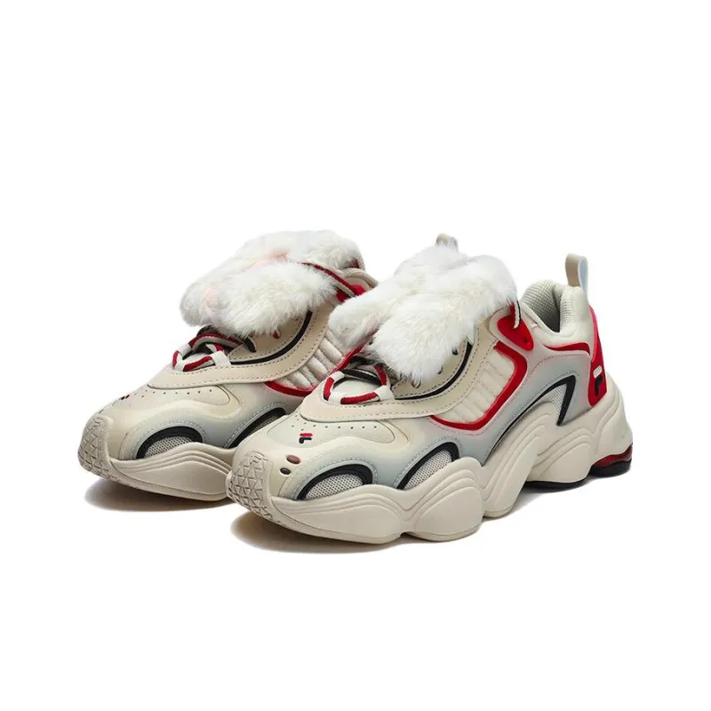 FILA FUSION TENACITY Chunky Sneakers Women's Low Top White Red-1