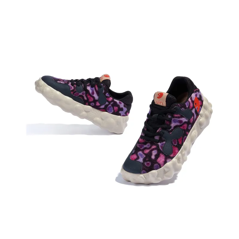 U.IN Women's Casual Shoes Women's Low Top Purple Panther Print-3