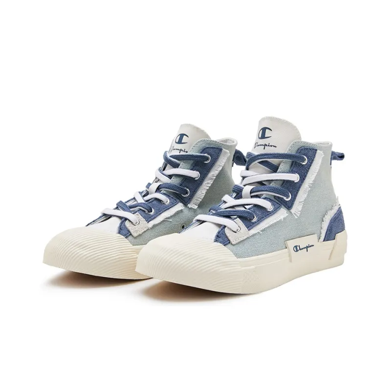 Champion Campus Active High High Top Canvas Shoes Women's Denim Blue-1
