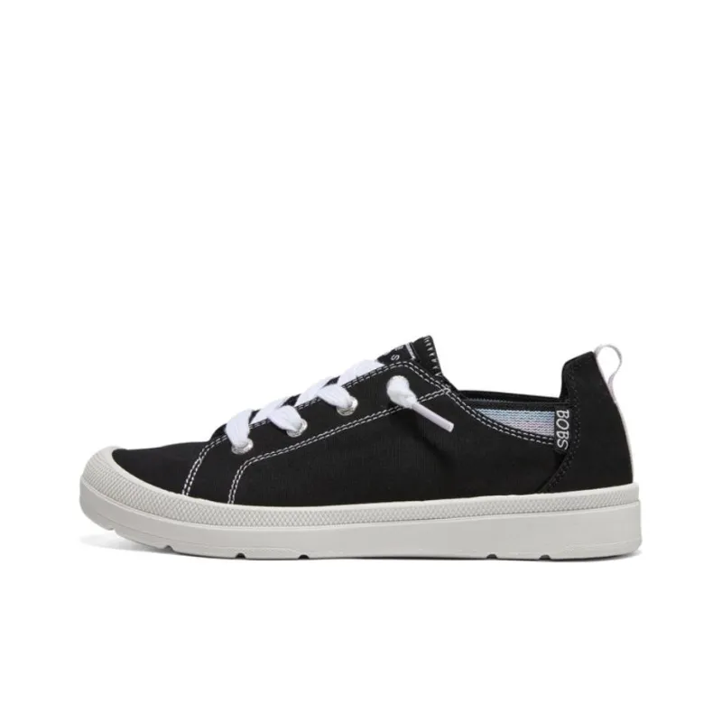 Skechers Bob's Slip Resistant, Abrasion Resistant, Breathable, Lightweight, Support Low Top Canvas Shoes Women's Black-0
