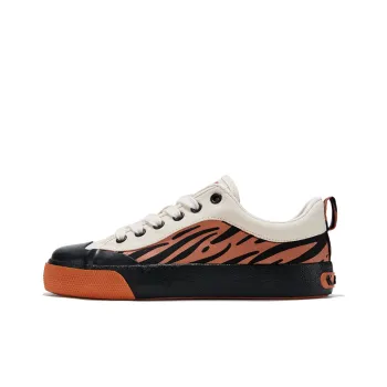 Feiyue Anti Slip And Wear Resistant Breathable Low Top Canvas Shoes Unisex Beige/Orange/Black