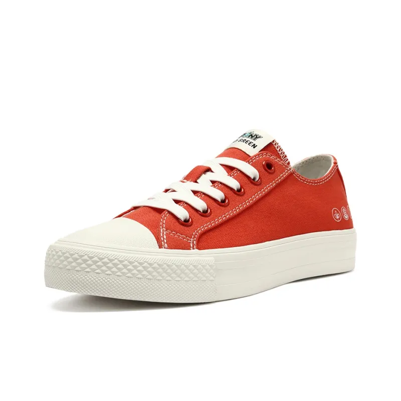 PONY Anti Slip And Wear Resistant Lightweight Low Top Canvas Shoes Unisex Orange Red-1