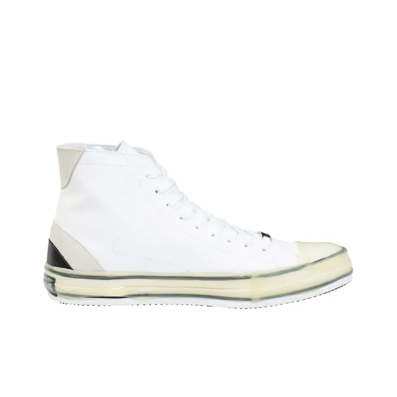 PALM ANGELS Anti Slip Wear Resistant High Top Canvas Shoes Men's White-1