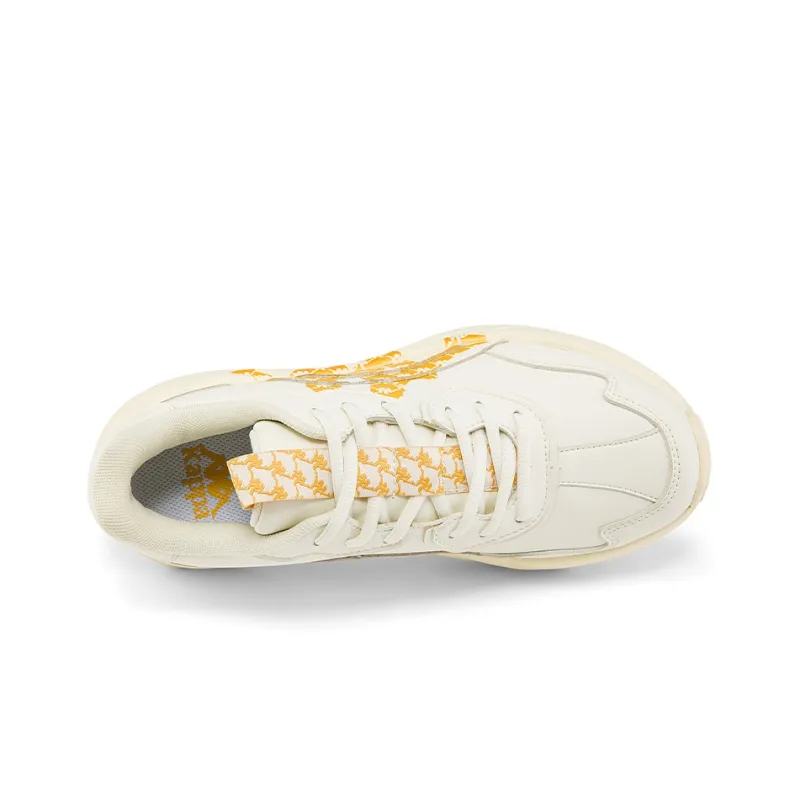 Kappa Wear Resistant Slip Resistant Low Top Chunky Sneakers Unisex Winter White-4