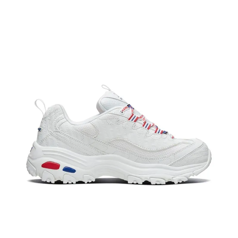 Skechers Snickers X Skechers D'Lites 1.0 Low Top Daddy Shoes White Women's-1