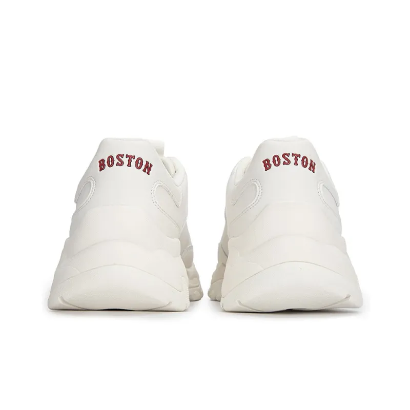 MLB Big Ball Chunky Cushioning Anti Slip And Wear Resistant Height Increasing Low Top Chunky Sneakers Unisex White Red-4