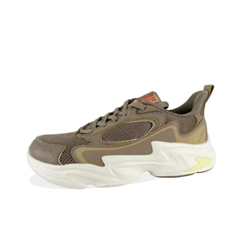 361° Chunky Sneakers Men Low Top Linen Gray/Khaki Brown-2