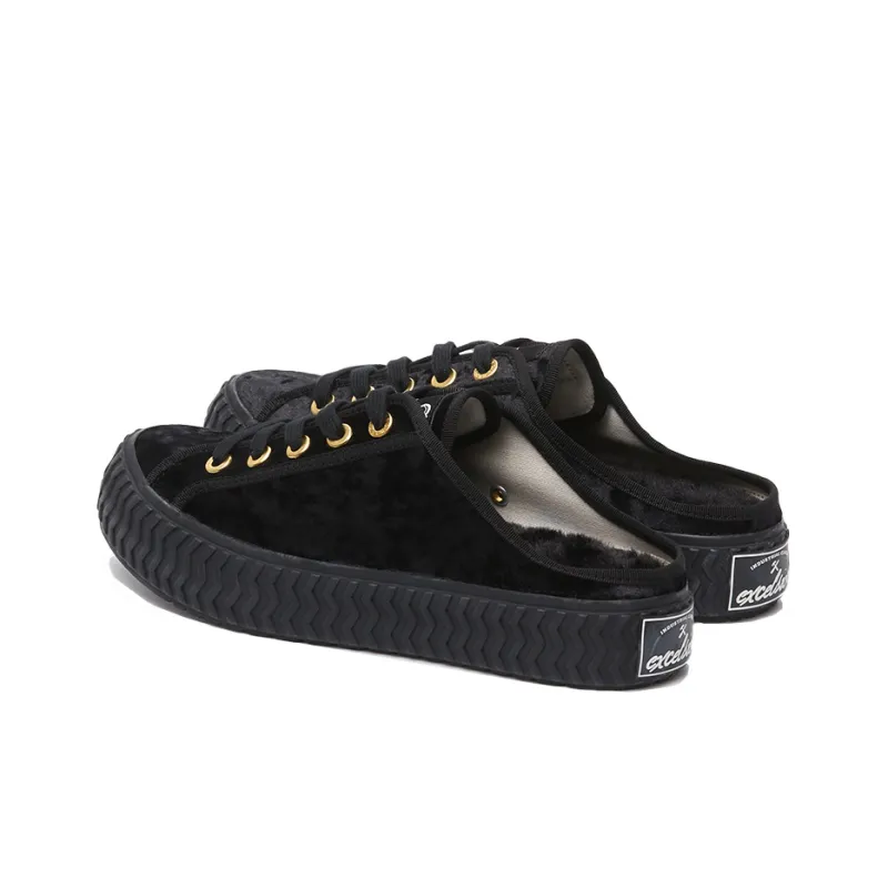 EXCELSIOR BOLT VELVET Anti Slip And Wear Resistant Height Increasing Low Top Canvas Shoes Unisex Classic Black-2
