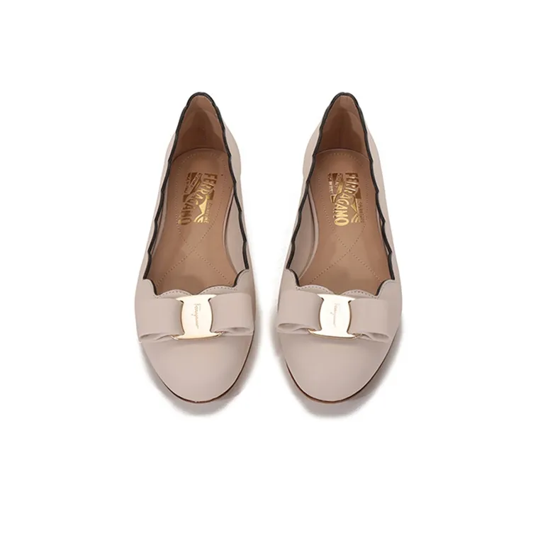 FERRAGAMO Flat Shoes Women's Bone-3
