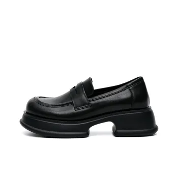 MASOOMAKE Loafers Women's Low Top Black/Ecru/Brown