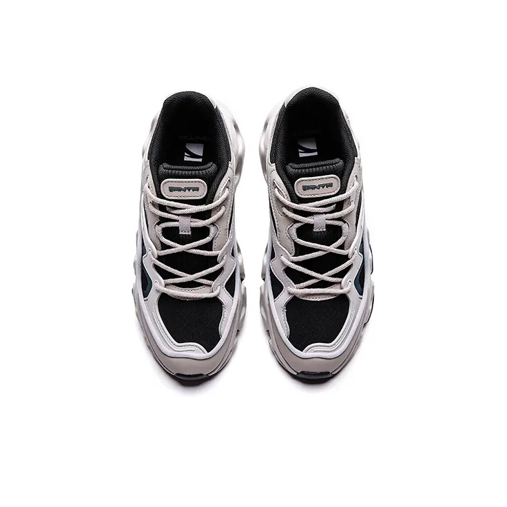 Anta Life Collection Cushioning Slip Resistant Thermal Coverage Low Top Chunky Sneakers Men's Black Gray-2