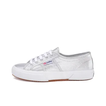 SUPERGA Canvas Shoes Unisex Low-Top Silver Gray
