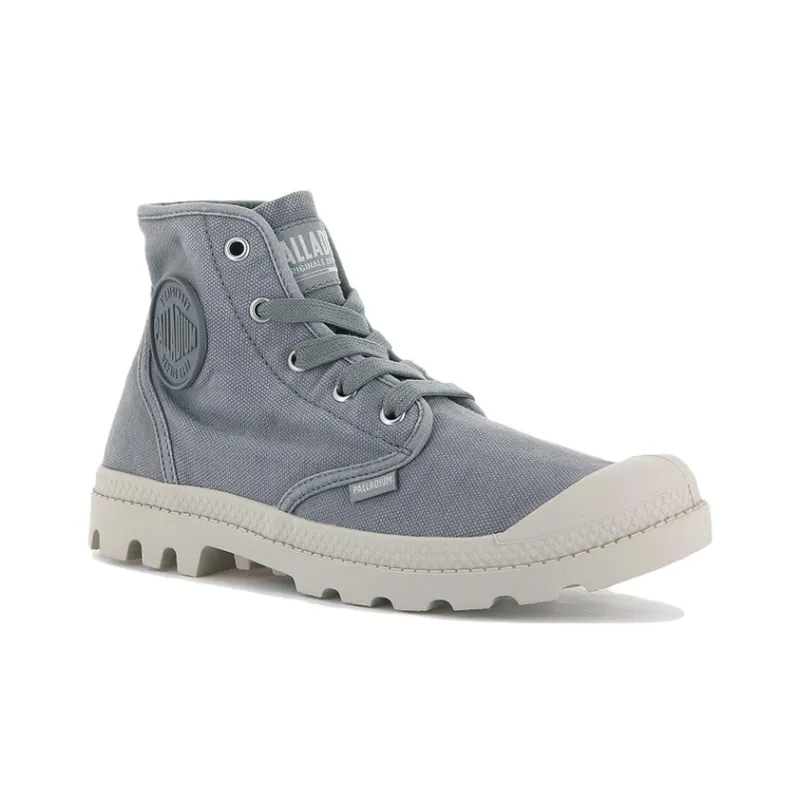 Palladium Pampa Canvas Shoes Women's High Top Gray/White-2