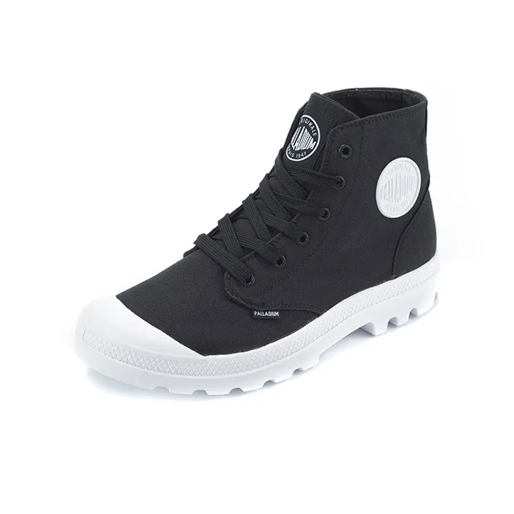 Palladium Blanc Hi Abrasion Resistant Breathable High Top Canvas Shoes Unisex Black White-1