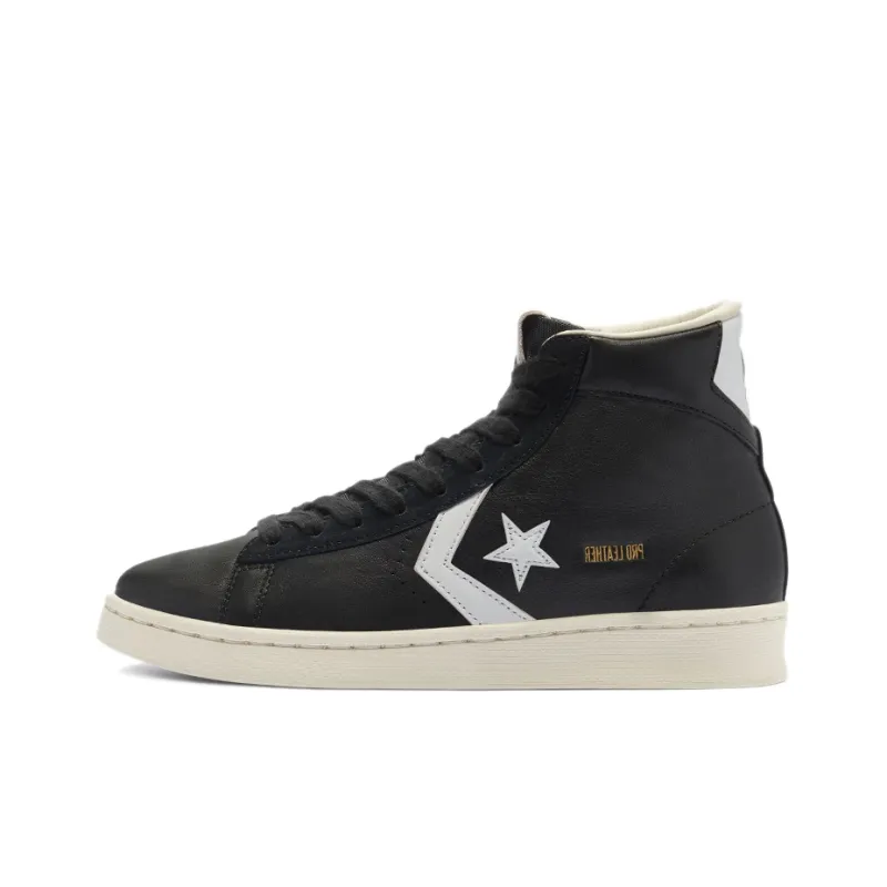 Converse Pro Leather Mid Canvas Shoes Black/White-0