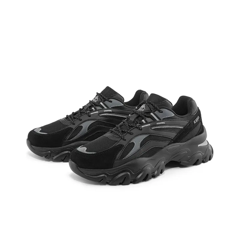Kappa Cushioning Anti Slip And Wear Resistant Low Top Chunky Sneakers Unisex Black-2