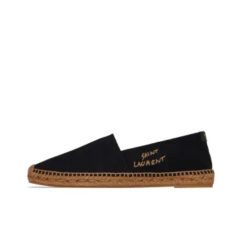 SAINT LAURENT Logo Embroidered Slip On Espadrilles Women's