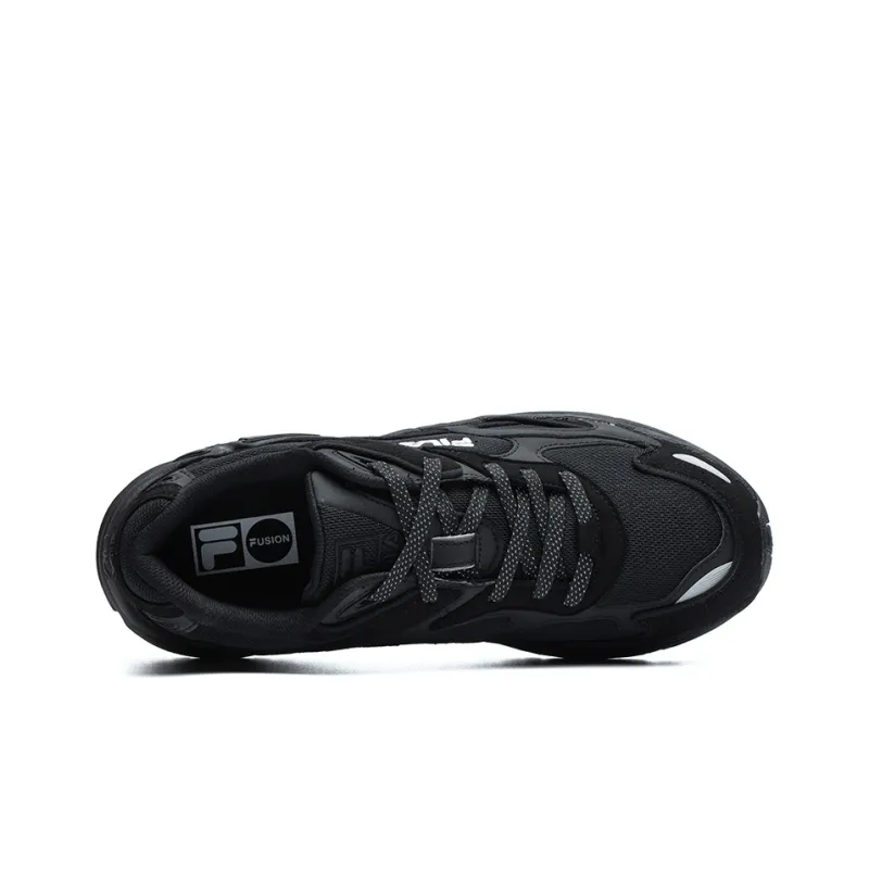 FILA FUSION Catapult Cushioned Wear Resistant Lightweight Height Increasing Low Top Chunky Sneakers Men's Black-2