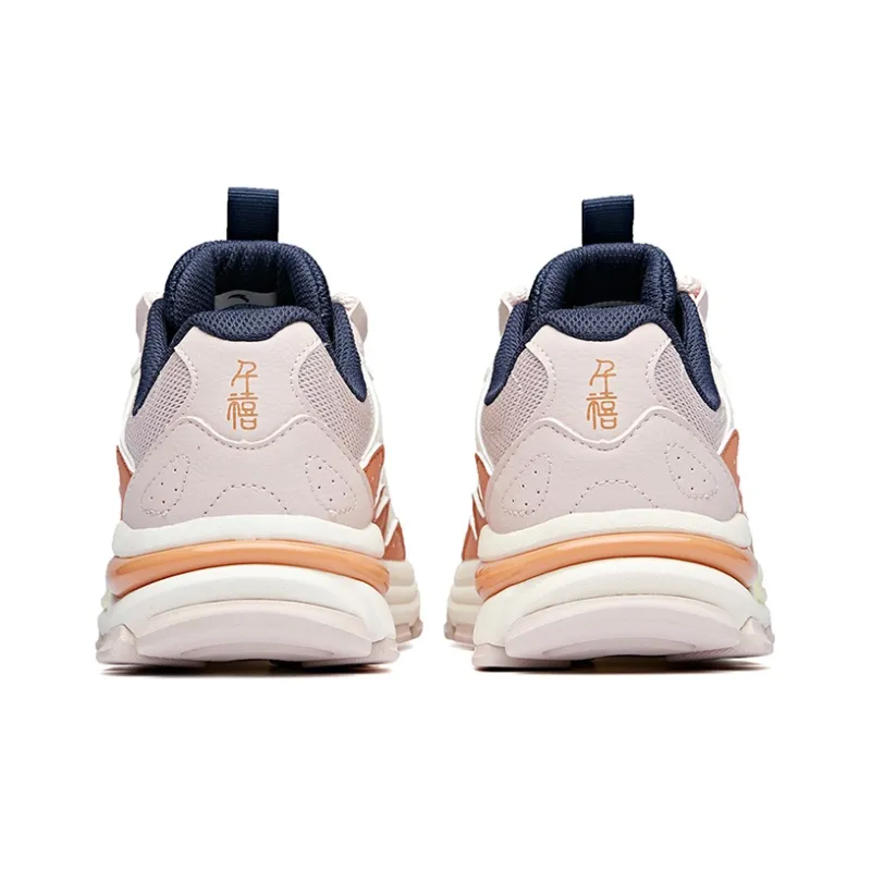 ANTA Chunky Sneakers Women's Low Top Lotus Gray/Ivory White/Salmon Pink-3