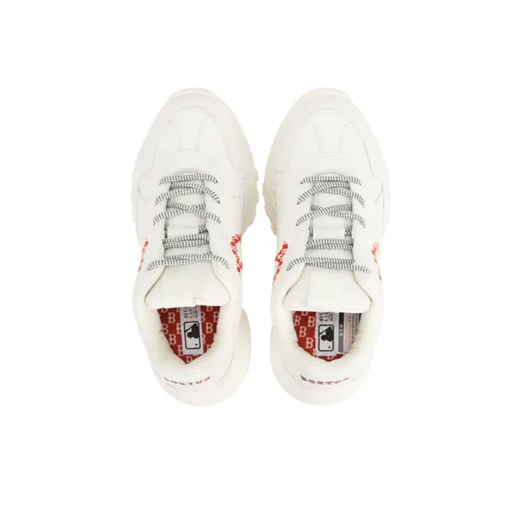 MLB Big Ball Chunky Anti Slip And Wear Resistant Lightweight Low Top Chunky Sneakers Unisex White Red-2