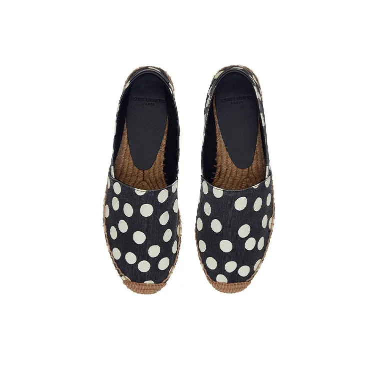 SAINT LAURENT Espadrilles Women's Low Top Black/White-2