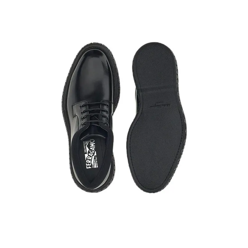 FERRAGAMO Mark Leather Derby Shoes-5