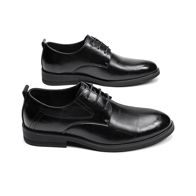 G.N.SHIJIA Dress Shoes Men Low Top Black/Brown-3