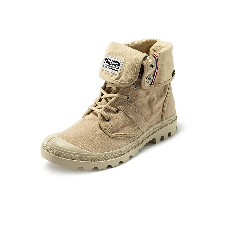 Palladium Pallabrouse Wear-Resistant Breathable Height Increasing High-Top Canvas Shoes Unisex Desert-1
