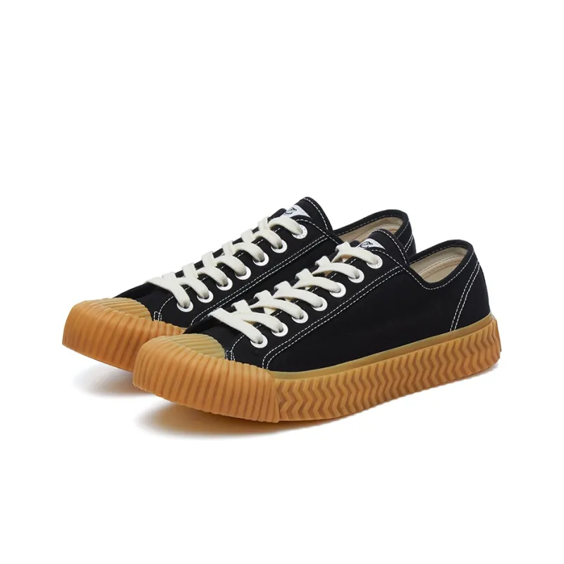 Excelsior Canvas Shoes Unisex Low Top Carbon Black/Caramel-1
