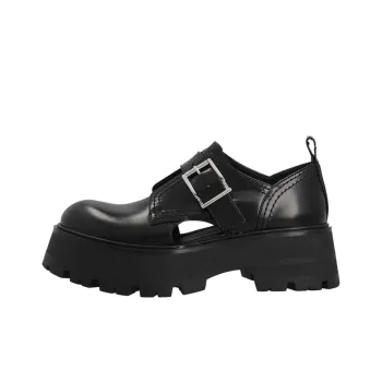 Alexander McQueen Buckle Detailed Loafers 'Black' Women's