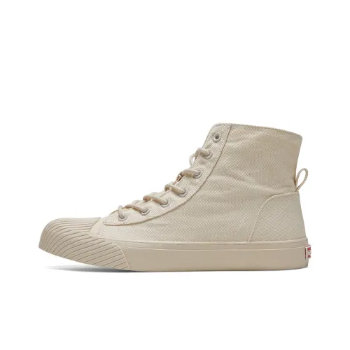 Rockfish Canvas Shoes Men High-top Beige