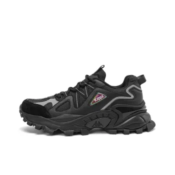 Kappa Cushioning Anti Slip And Wear Resistant Coverage Low Top Chunky Sneakers Unisex Black Gray