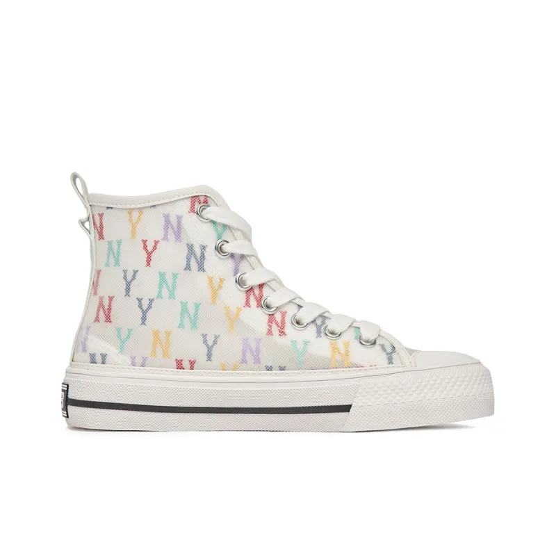 MLB Playball Canvas Shoes Unisex High Top White/Multicolor Color-1